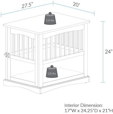 White wooden indoor kennel end table — photo 5