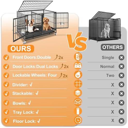 Stackable double dog crate with divider panel — photo 3