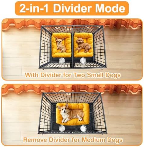 Stackable double dog crate with divider panel — photo 4