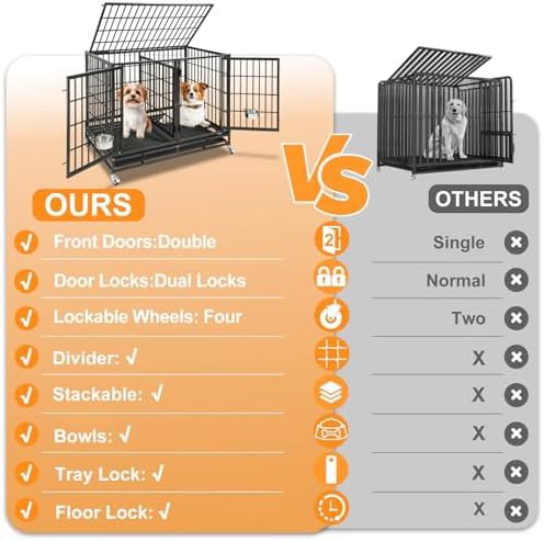 Taller heavy duty double dog crate with divider — photo 3