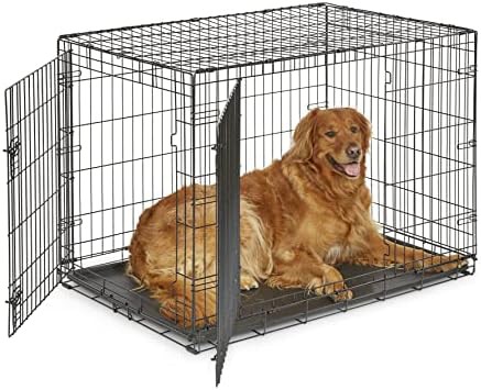 Large breed double door metal crate 42 in