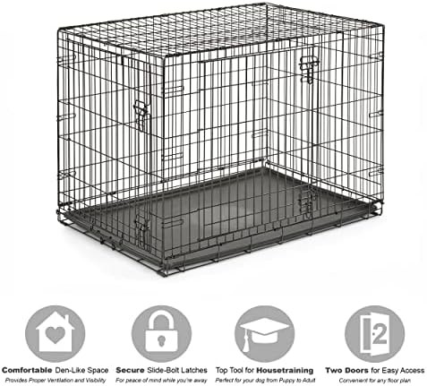 Large breed double door metal crate 42 in — photo 3