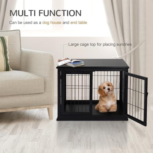 Black furniture style end table kennel — photo 4