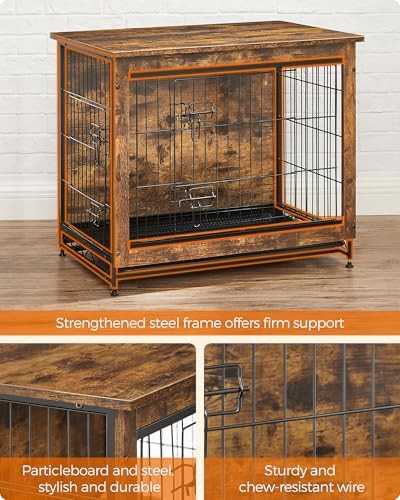 Furniture style indoor end table dog kennel 27.2 — photo 3