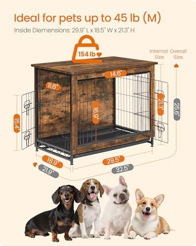 Indoor side end table 32.5 inch dog crate — photo 3