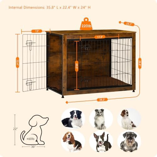 38.5 inch extra large dog crate furniture — photo 5