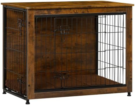 32.5 inch wooden kennel table with cushion