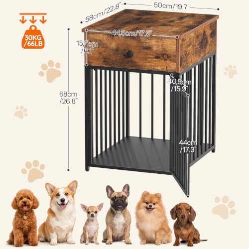 Rustic brown wooden dog kennel with drawer — photo 5