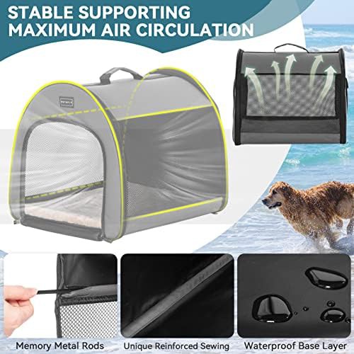Lightweight gray travel kennel with thick mat — photo 4