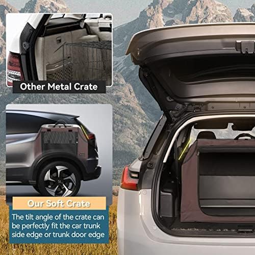 Brown soft sided crate for car use — photo 3