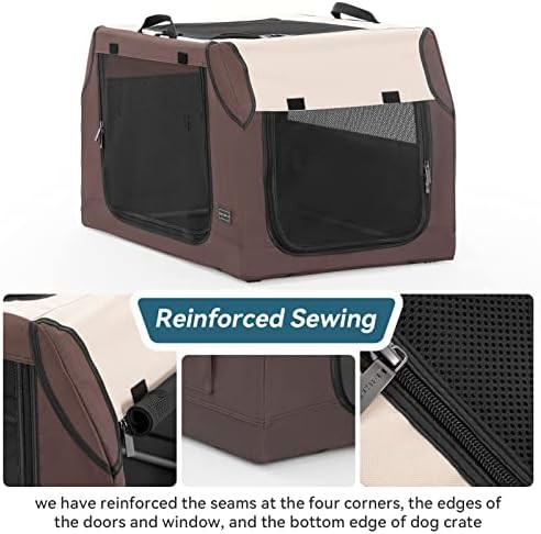 Brown soft sided crate for car use — photo 4