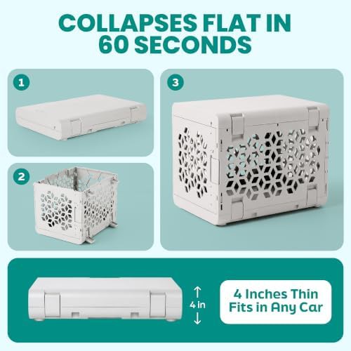 White collapsible portable puppy crate — photo 3