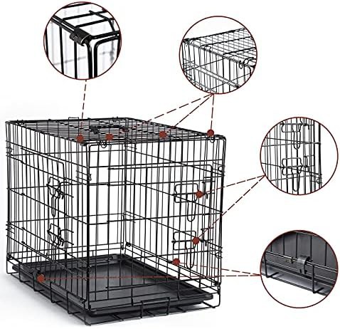 Brown metal double door dog crate 30 in — photo 3