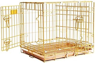 Copper gold puppy crate with removable tray