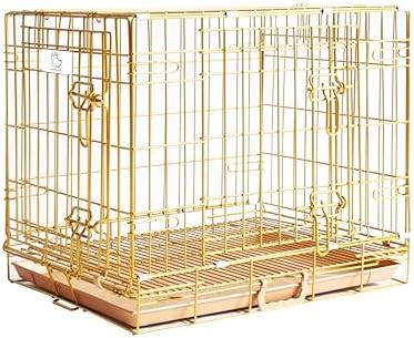 Copper gold puppy crate with removable tray — photo 3