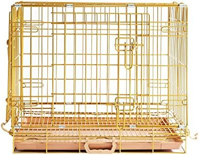 Copper gold puppy crate with removable tray — photo 4