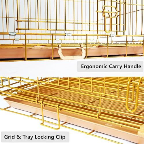 Copper gold metal wire dog cage 30 in — photo 5