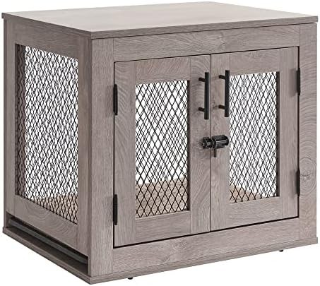 Small Wooden Dog Kennel with Interior Cushion