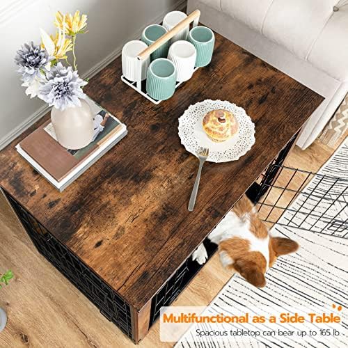 Rustic brown medium indoor dog kennel — photo 3