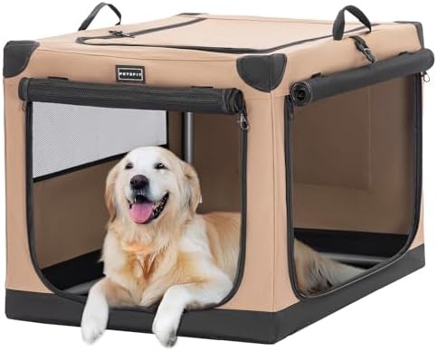 Khaki large soft crate with spiral frame