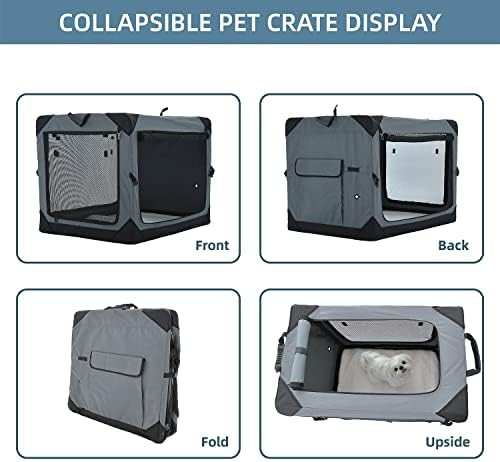 Large 36 Inch Collapsible 4-Door Soft Kennel — photo 5