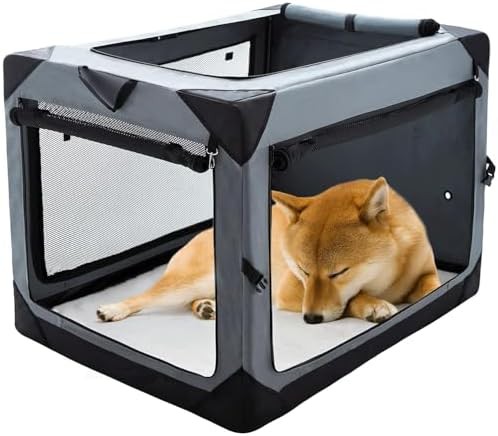 Medium 30 Inch 4-Door Foldable Soft Crate