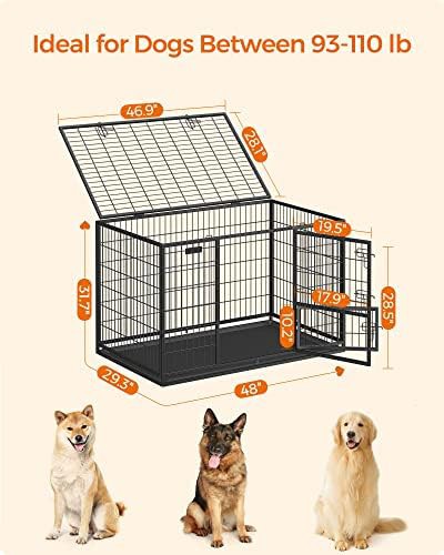 Metal wire large breed 48 inch dog crate — photo 4