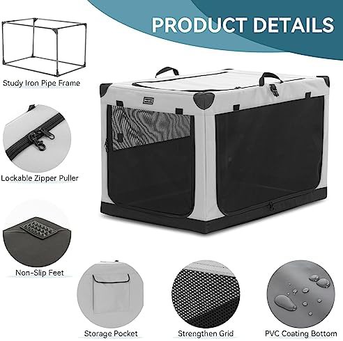 Gray soft portable crate with spiral frame — photo 5