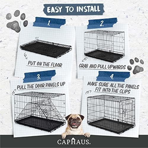 Double Door Collapsible Metal Dog Kennel 36 Inch — photo 3