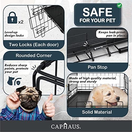 Double Door Collapsible Metal Dog Kennel 36 Inch — photo 4