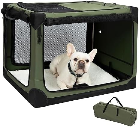 Olive Green 4-Door Soft Sided Travel Crate