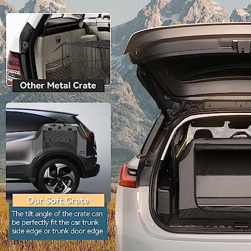 Gray mesh three door travel crate — photo 3