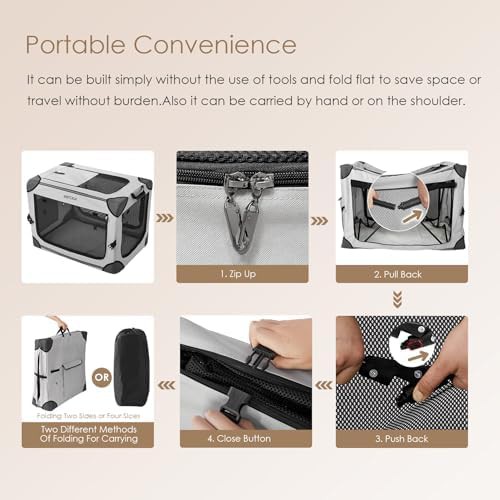 Grey Collapsible Soft Travel Crate 30 Inch — photo 4