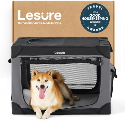 Black medium soft collapsible travel crate 30 in