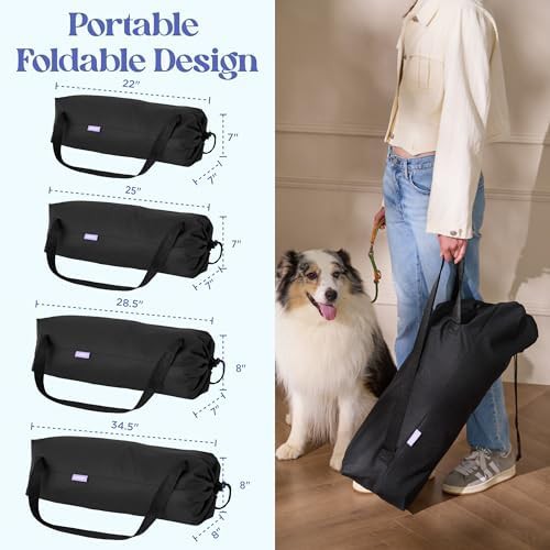 Black soft collapsible travel crate 36 in — photo 3