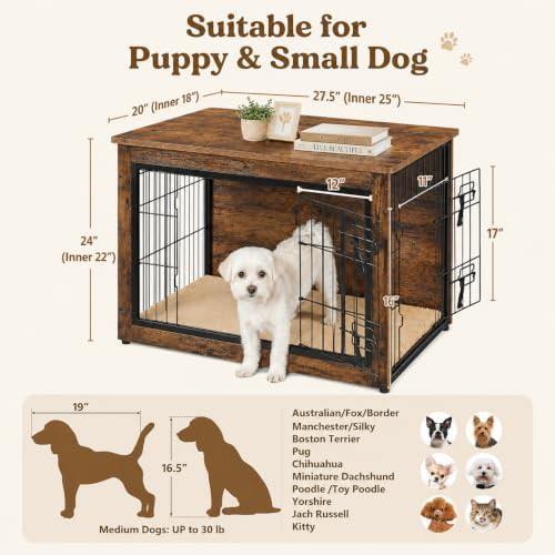Yaheetech 27.5 inch wooden dog crate furniture — photo 4