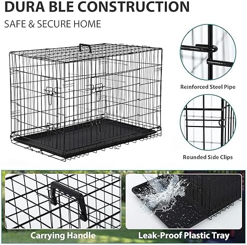 Black double door 48 inch wire cage — photo 4