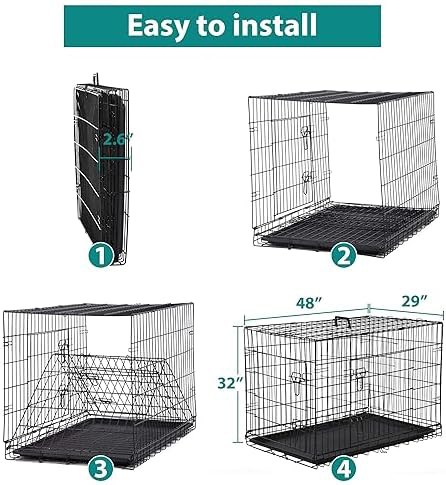 Black double door 48 inch wire cage — photo 5