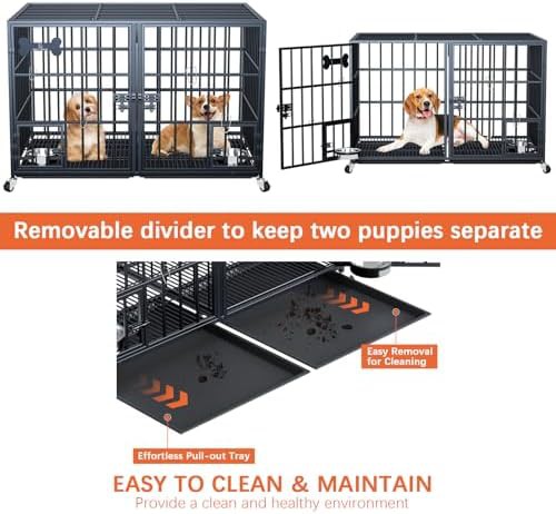 Indoor 42 inch heavy duty two dog kennel — photo 3