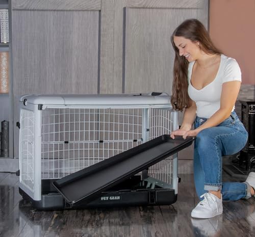 Grey Four Door Steel Travel Crate — photo 5