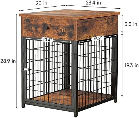Brown wooden furniture style kennel end table — photo 5