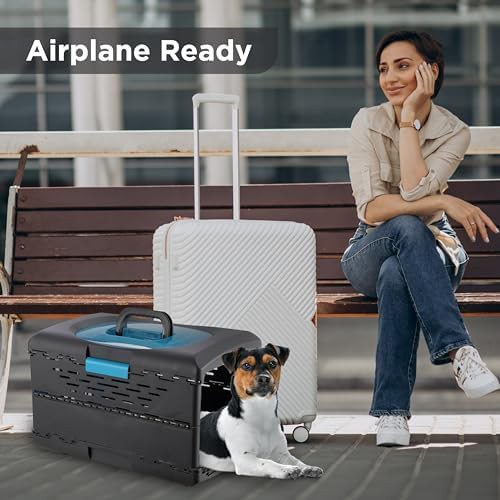 Ultra lightweight collapsible blue pet crate — photo 4