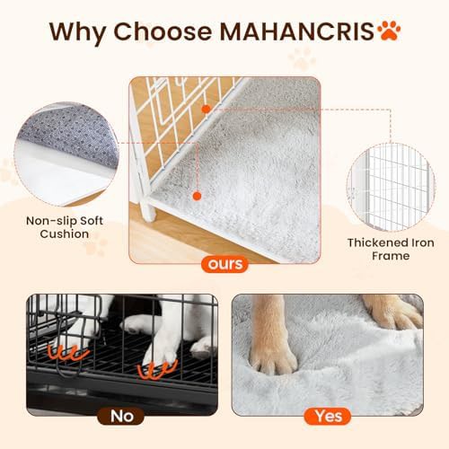 White wooden dog crate with cushion 31.5 — photo 5