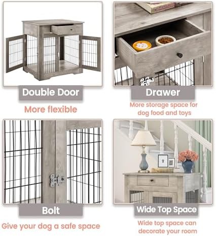 Wooden furniture kennel with double sliding doors — photo 5