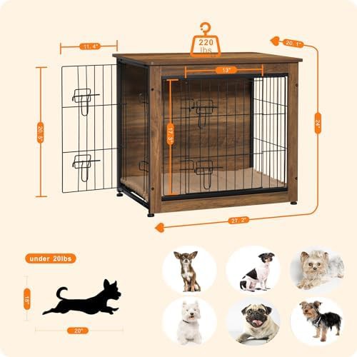27 inch indoor furniture style dog crate — photo 3