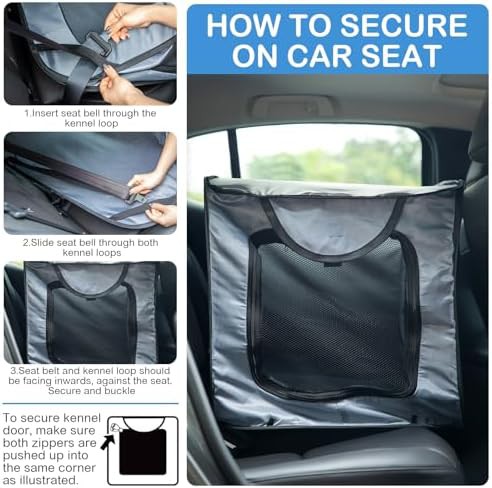 Gray waterproof car seat travel kennel — photo 5