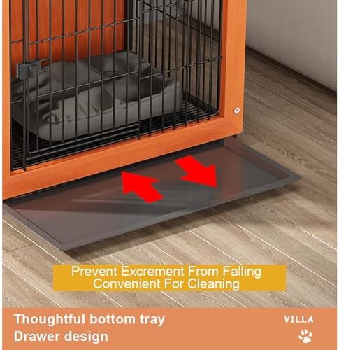 Walnut wooden end table dog crate — photo 5
