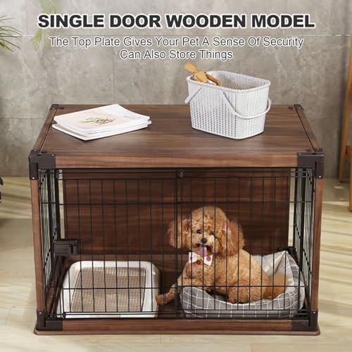 Decorative wooden tv stand dog crate — photo 3