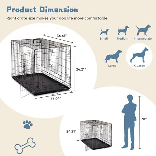 36 inch double door metal dog crate — photo 5