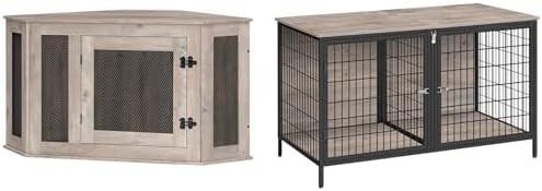Corner double dog crate furniture bundle 43.3